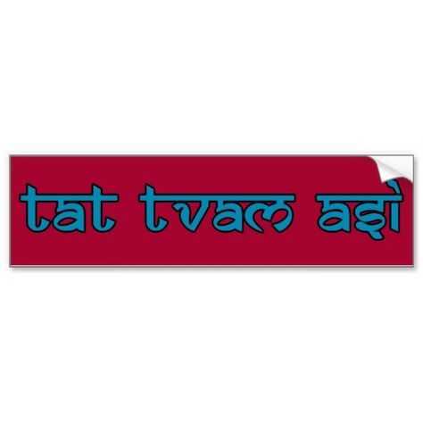 Tat Tvam Asi Bumpersticker Bumper Sticker. #inspiration #yoga #meditation #mantra #sanskrit #mindfulness #empowerment #spirituality #awakening #love #prosperity #affirmation Tat Tvam Asi Tattoo, Tat Tvam Asi, Mantra Sanskrit, Sticker Inspiration, Meditation Mantra, Car Magnets, Sanskrit, Bumper Sticker, Yoga Meditation