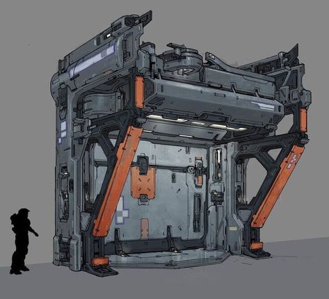 ArtStation - Halo gate draft, Oleg Tsitovich Halo Concept Art, Scifi Door, Scifi Architecture, Concept Art Environment, Concept Art Landscape, Scifi Building, Scifi Environment, Scifi Interior, Halo 5 Guardians