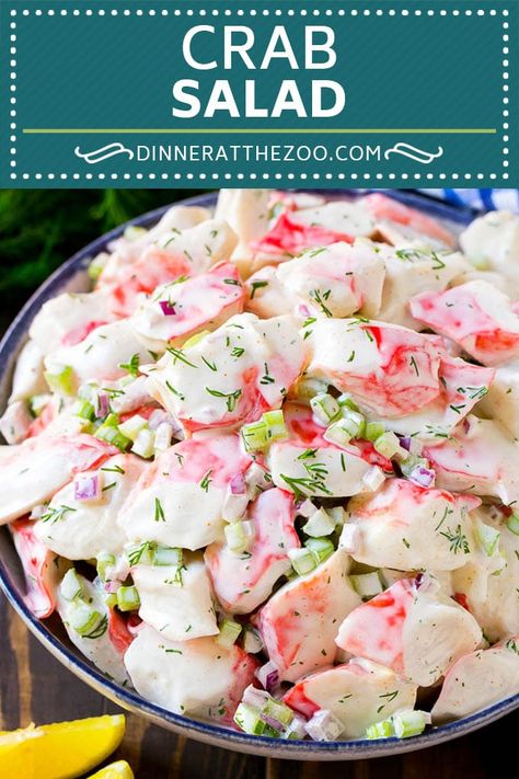 Crab Salad Recipe | Seafood Salad | Deli Salad #crab #salad #seafood #lowcarb #keto #lunch #dinner #dinneratthezoo Crab Meat Salad, Chicken Honey, Crab Salad Recipe, Sea Food Salad Recipes, Summer Seafood Recipes, Creamy Crab, Resep Salad, Meat Salad, Crab Salad