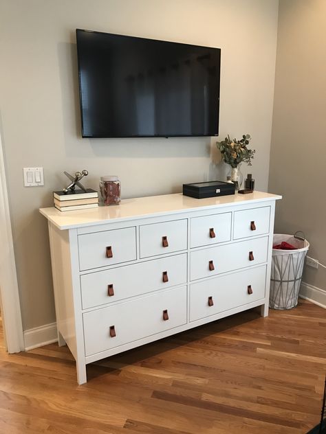 Ikea Hemnes Dresser Hack Guest Bedroom Ideas Ikea Hemnes, Hemnes Dresser Living Room, Ikea Hemnes Dresser Bedroom, Hemnes Dresser In Living Room, Decor For Dresser Top Bedrooms With Tv, Tv And Dresser Bedroom, Above Dresser Decor Master, Ikea Hemnes Dresser Hack Master Bedrooms, Tv Dresser Bedroom