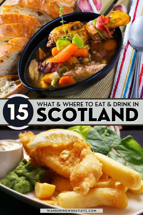 Food In Scotland, Edinburgh Scotland Food, Scotland Restaurants, Haggis Neeps And Tatties, Full Scottish Breakfast, Cullen Skink, Traditional Scottish Food, Scottish Drinks, Scotland Food