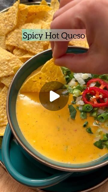 Goodies Channel on Instagram: "BEST SPICY QUESO 🤩💛⬇️  
 
Ingredients// 
1½ tbsp Butter 
¼ cup Very Finely Chopped Yellow Onions  
1 Chopped Serrano Pepper/fresh red hot pepper 
2 tsp Minced Garlic 
8 oz Blocked Velveeta Cheese 
7.6 oz HABANERO JALAPEÑO CHEDDAR  
1¼ cup Whole Milk 
½ cup Heavy Cream 
¼ tsp Salt 
½ tsp Cumin Powder 
½ tsp Garlic Powder 
½ tsp Black Pepper Powder 
½ tsp Red Chili Powder 
 
//Garnishing (OPTIONAL)// 
¼ cup Tomatoes 
2 tbsp Chopped Cilantro 
2 tbsp Chopped Scallions 
1 tsp Chopped Serrano 
2 tbsp Chopped Onions 
 
This spicy Queso is great as a warm dip, makes a great sauce for pasta/shells, pairs so well with eggs, amazing for grilled cheese and of course goes with any Mexican food!! 
 
 
( By: @myvegetarianroots ) 🫶🏻 Thank you  
 
. 
. 
. 
. 
#appetizerin Mexican Cheese Sauce, Spicy Queso, Sauce For Pasta, Cheese Dips, Jalapeno Cheddar, Pasta Shells, Serrano Pepper, Velveeta Cheese, Pepper Powder