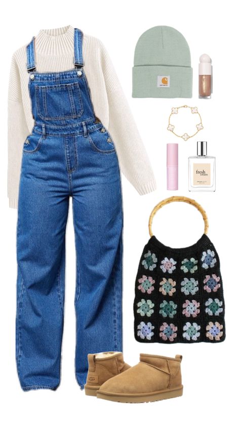 #Fallfashion#modestfashion#beigeaesthetic#denimmidiskirt#longjeanskirt #modestoutfit #neutralsaesthetic #fallfit #jeanskirt #midijeanskirt #midiskirt #overallsoutfit #overalls Overall Outfit, Casual Outfit Inspiration, Everyday Fashion Outfits, Stylish Work Outfits, Easy Trendy Outfits, Modest Fashion Outfits, Really Cute Outfits, Edgy Outfits, Casual Style Outfits