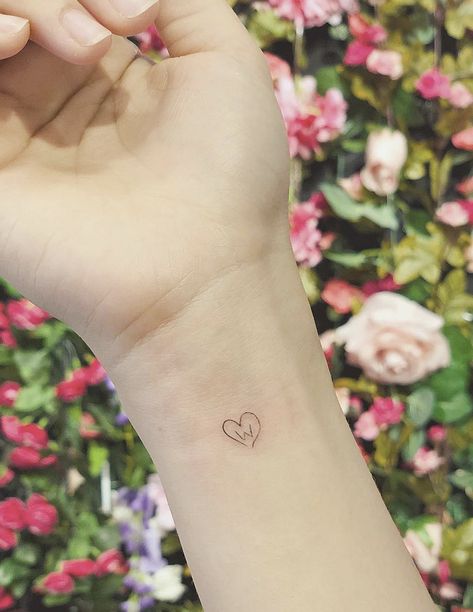 Small Heart Tattoo, Simple Line Tattoo, Tiny Heart Tattoos, Astrology Tattoo, Small Heart Tattoos, M Tattoos, C Tattoo, Cat Tattoo Designs, Initial Tattoo