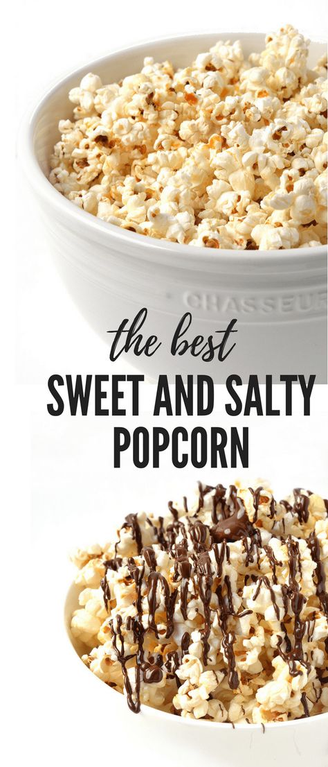 This is the BEST popcorn I've ever had. A little sweet, a little salty - SO easy to make! It's perfect for movie night. Recipe from sweetestmenu.com #popcorn #sweet #snack Sweet And Salty Popcorn, Healthy Movie Snacks, Popcorn Sweet, Salty Popcorn, Sweet Popcorn, Best Popcorn, Muddy Buddies, Movie Snacks, Cereal Treats