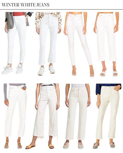 White Cropped Jeans Outfit Fall, White Cropped Jeans Outfit Winter, Bootcut White Jeans Outfit, Winter White Jeans Outfit 2023, White Jeans Fall Outfit 2023, Cream Jeans Outfit Winter, Winter White Jeans Outfit, White Crop Jeans Outfit, Winter White Pants Outfit