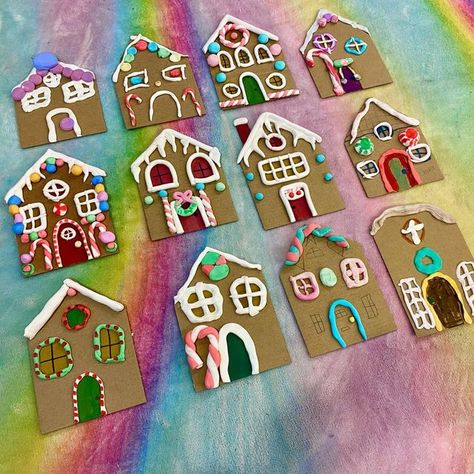 Christmas Project For Kindergarten, Advent Art For Kids, Pie Art Project, Gingerbread House Art Project, Gingerbread House Art Projects For Kids, Christmas Art For Kids Classroom, Christmas Art For Kindergarten, Preschool Gingerbread House, Winter Art Crafts