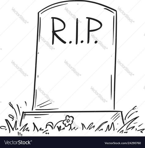 Rip Drawing, Tombstone Drawing, Rip Paper, Paper Drawing Ideas, Rip Tombstone, Conceptual Drawing, Pot Filler, Drawing Cartoon, Cartoon Drawing