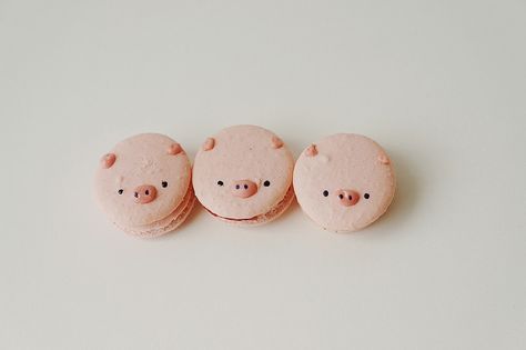 Macaron Pigs Food And Desserts, Macaron Template, The Big Bad Wolf, Pig Roast, Cute Birthday Ideas, Cute Baking, Creative Desserts, Baking Blog, Three Little Pigs