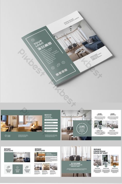 green and fashionable modern home brochure design Fruit Dryer, Architecture Brochures, Catalog Design Layout, Brochure Design Creative, Brochure Design Layout, Desain Ui, Page Layout Design, Brochure Design Inspiration, Booklet Design