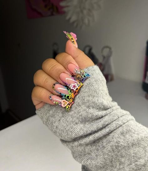 Sosa Nails, Acrylics Nails, Cheetah Print Nails, Hard Nails, Duck Nails, Ombre Acrylic Nails, Colored Acrylic Nails, Girly Acrylic Nails, Glow Nails