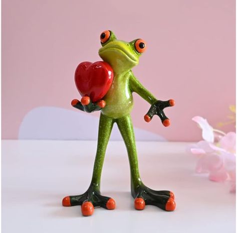 Juliahestia Frog Figurine Home Decor Small for Women Collectible Statue Office Desk Table Funny Holding Red Heart Valentine Day Decorations Room Decor Ornaments Frog Room Decor, Office Desk Table, Cute Figurine, Amazing Frog, Frog Decor, Frog Figurines, Funny Frogs, Mother Birthday, Thanksgiving Fun