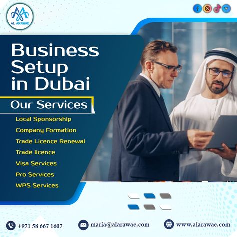 Business Setup in Dubai We always work hard to ensure that you get the best service possible. Our services Local Sponsorship Company Formation Trade Licence Renewal Trade licence Visa Services Pro Services WPS Services For more details contact us and let us know how we can help you. Call and Whatsapp: +971 58 667 1607 Email: maria@alarawae.com Website: www.alarawae.com #alarawae #visa #alarawaedubai #visafreelance #partnertvisa #investorvisa #residency #dubai #busines #businessetup #uae🇦🇪 Business Setup, Our Services, You Call, In Dubai, Work Hard, Dubai, Let It Be, Dresses, Quick Saves