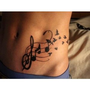 Bird And Music Tattoo, Notes Tattoo, Music Notes Tattoo, Tattoo Pics, Music Note Tattoo, Tattoo Concepts, Music Tattoo Designs, Note Tattoo, Leo Tattoos