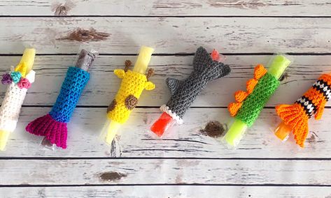 Freeze Pop Holder, Foundation Half Double Crochet, Popsicle Holders, Logos Retro, Freeze Pops, Easy Crochet Projects, Crochet Applique, Bag Crochet, Craft Sale