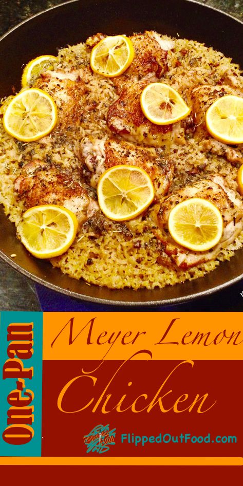 One-pan Meyer Lemon Chicken is impressive enough for Sunday dinner—especially presented right in the pan. via @FlippedOutFood Lemon Dinner Recipes, Lemon Chicken Casserole, Meyer Lemon Chicken, Lemon Chicken And Rice, Fowl Recipes, Lemon Chicken Rice, Meyer Lemon Recipes, Ground Beef Stroganoff, Weekend Cooking