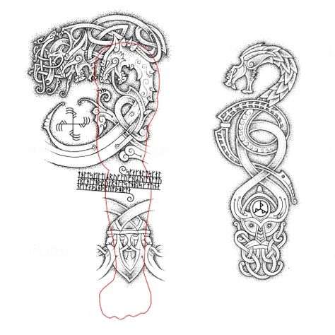 Viking tattoos are a popular and timeless choice for those who seek to express their love for Norse mythology and culture. This article explores the history of Viking tattoos and offers inspiration and ideas for your own design. Celtic Sleeve Tattoos, Tshirt Tattoo, Viking Tattoos For Men, Traditional Viking Tattoos, Celtic Tattoos For Men, Fenrir Tattoo, Celtic Tattoo Symbols, Norse Mythology Tattoo, Viking Tattoo Symbol