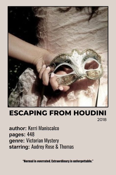 Escaping From Houdini, Stalking Jack The Ripper, Kerri Maniscalco, Books Posters, Audrey Rose, Jack The Ripper, Book Posters, Book Club, Favorite Books