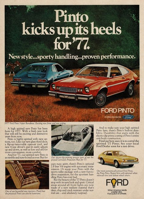 Truck Advertising, Older Cars, Ford Pinto, Funny Car Memes, Automobile Advertising, Station Wagons, Car Lot, Ford Classic Cars, Car Advertising