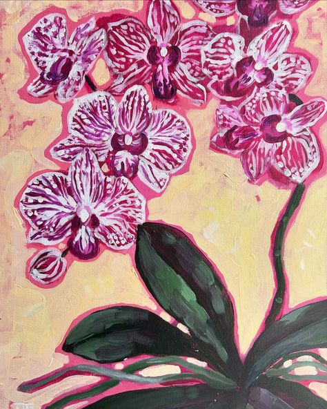 Orchid 30x40 cm Acrylic on canvas board 2024 Orchid Canvas Painting, Orchid Art, Plant Art, Canvas Board, Beautiful Life, Bedroom Inspo, Jewel Tones, Acrylic On Canvas, Life Is Beautiful