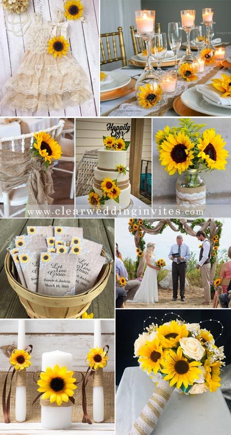 Incorporate Elegant and Beautiful Sunflower Into Your Big Day – Clear Wedding Invites Sunflower Wedding Decorations, Mason Jar Wedding Invitations, Rustic Sunflower Wedding, Sunflower Themed Wedding, Classy Wedding Invitations, Wedding Themes Summer, Sunflower Wedding Invitations, Wedding Themes Fall, Mason Jar Wedding