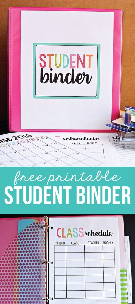 Student Binder with Free Printables Homeschool Student Binder System, Homeschool Student Binder, Homeschool Binder System, Homeschool Binder Cover, Student Teaching Binder, Student Teacher Binder, College Organization Binder, Binder Organization School, Teacher Binder Printables Free