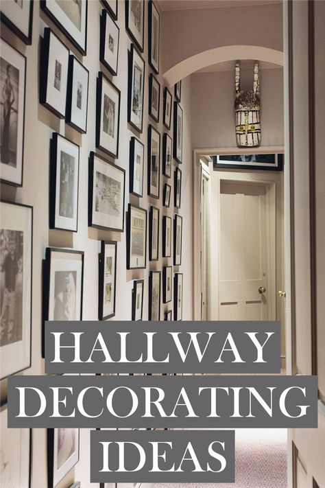 Hall Gallery Wall Long Hallway, Hall Wall Art Ideas, Hallway Picture Collage Ideas, Photo Wall Ideas Entryway, Photos On Hallway Wall, Gallery Wall Layout With Sizes Hallway, Picture Wall Ideas Long Hallway, Small Hallway Artwork Ideas, Photo Wall Narrow Hallway