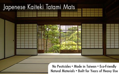 Japanese Tatami Mats  Our mats are as authentic as they get. Made in Taiwan instead of in China, our mats are made in a traditional Japanese style.  No Pesticides  Instead of noxious pesticides and chemicals we use Microwave Heat to eliminate any potential pests in your Tatami Mats! Japanese Bloxburg, Japanese Sliding Door, Occasional Chairs Bedroom, Japanese Sliding Doors, Modern Japanese Interior, Tatami Floor, Traditional Front Doors, Chairs Bedroom, Japanese Home Design