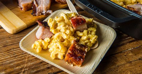 Pork Belly Mac And Cheese, Baked Pork Belly, Ultimate Mac And Cheese, Smoked Mac And Cheese, Salsa Verde Recipe, Pulled Pork Leftovers, Pork Belly Recipes, Traeger Recipes, Smoked Cheese