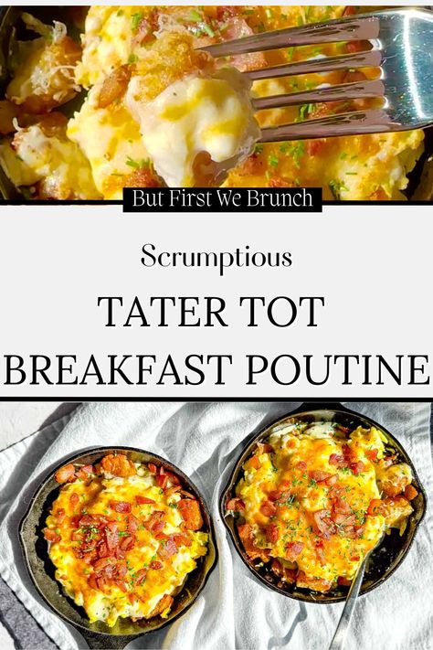 Tater Tot Waffle Iron Recipes, Tator Tot Waffle Iron Recipes, Tatortot Egg Bake, Tator Tot Poutine, Tater Tot Breakfast Skillet, Stove Top Breakfast Ideas, Tater Tot Waffles, Mini Cast Iron Skillet Recipes Breakfast, Small Cast Iron Skillet Recipes