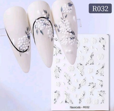 White Lace Nails, Acrylic Butterfly, Lace Nails, French Nail Art, Spring Nail Art, Nail Sticker, Butterfly Nail, Acrylic Flowers, Flower Nails