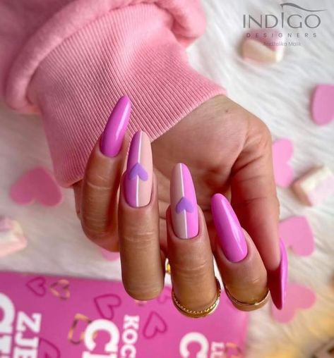 Purple Valentines Day Nails, Orange Nail Designs, Simple Spring Nails, Valentines Day Nails, Dope Nail Designs, Pastel Nails, Spring Nail, Beach Nails, Minimalist Nails