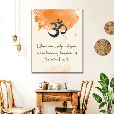 Finding the perfect canvas print or piece of wall art can transform your entire interior. Discover our stunning Om Zen Spirituality Quote Illustration. This high-quality, ready-to-hang piece of Yellow and Peach Zen Typography Illustration comes in a wide variety of layouts. Explore adaptable arrangements to fit your unique space. Size: 28" H x 35" W x 1.25" D | Trinx On Canvas Print | 28" H x 35" W x 1.25" D | Wayfair | Home Decor Zen Typography, Zen Spirituality, Space Elephant, Quote Illustration, Spiritual Wall Decor, Orange Home Decor, Yoga Decor, Typography Illustration, Quote Canvas