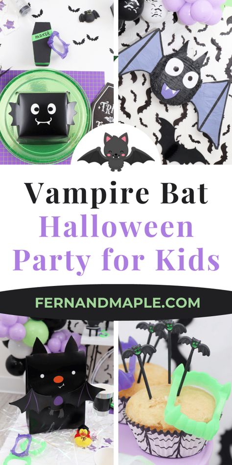 Bat Themed Party, Bat Birthday Party, Vampire Birthday Party, Vampire Birthday, Bat Party, Childrens Halloween Party, Bats For Kids, Little Vampire, Cute Vampire