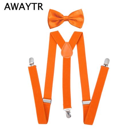 >> Click to Buy << AWAYTR Orange Color Kid Suspenders High Quality Elastic Braces Three Clips Adjustable Suspensorio 90cm Length Wedding School  #Affiliate Orange Suspenders, Suspenders For Men, Suspenders For Kids, Bowtie And Suspenders, Suspenders Set, 31 Days Of Halloween, Orange You Glad, Bow Tie Set, Wedding Mood Board