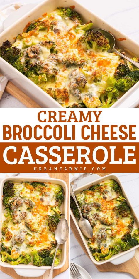 Creamy Broccoli Cheese Casserole is a holiday lifesaver! Made with just 3 ingredients—broccoli, cheddar cheese, and cream of mushroom soup—this dish is nutritious, comforting, and ready in less than 30 minutes. Perfect for Christmas side dish recipes! #FeelingFestive24 Old Fashion Broccoli Casserole, Christmas Broccoli Casserole, Broccoli And Cheddar Casserole, Cheesy Broccoli Bake, Broccoli Cream Cheese Casserole, Brocolli Side Dishes, Broccoli Casserole With Cream Cheese, Broccoli Cauliflower Cheese Casserole, Broccoli And Cheese Recipes