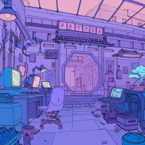 28.7k Likes, 169 Comments - Josan (@deathburger) on Instagram: “Enter the Cyber-Dojo” Art Cyberpunk, Cyberpunk Anime, New Retro Wave, Cyberpunk Aesthetic, Japanese Aesthetic, Cyberpunk Art, Purple Aesthetic, Sci Fi Art, A Drawing