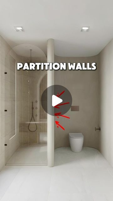 Toilet Next To Shower Bathroom Layout, Partition Wall Bathroom, Shower Partition Ideas, Big Bathroom Ideas Master Suite, Bathroom Partition Ideas, 8x10 Bathroom Layout, Square Bathroom Layout, Walk In Bathroom Showers, Parents Bathroom