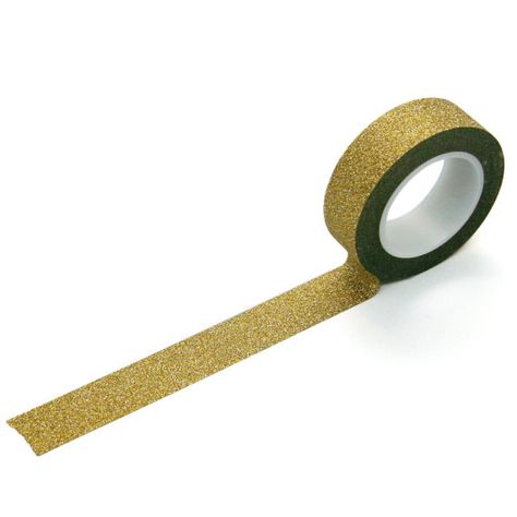 Glitter Tape in Gold Washi Tape, 15mm x 10 METERS, Golden Glitter Tape Gold Washi Tape, Glitter Tape, Gift Wrap Tags, Clear Tape, Golden Glitter, Dollhouse Kits, Notecard Set, Decorative Tape, Diamond Glitter