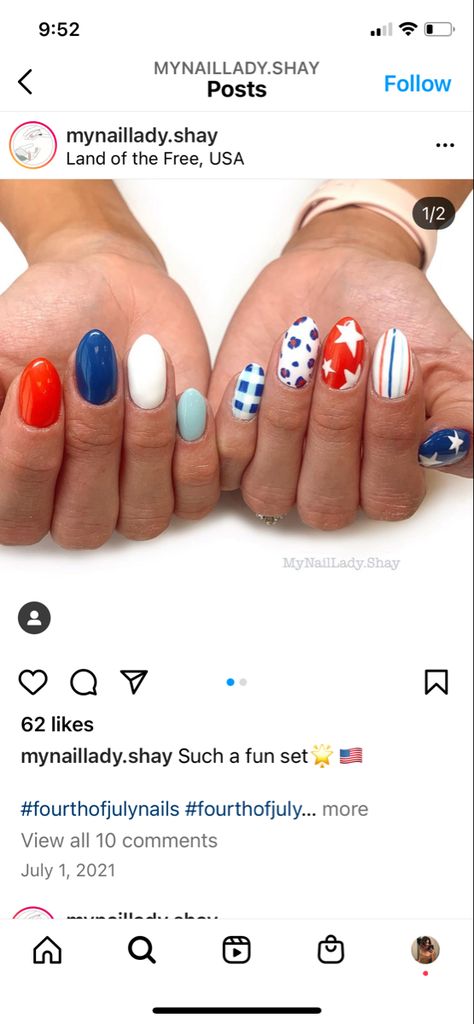 Red White And Blue Nails, Cobalt Blue Nails, 4th Nails, Royal Blue Nails, Fourth Of July Nails, Finger Paint, Gel Nail Art Designs, 4th Of July Nails, July Nails