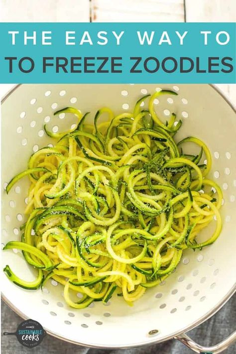 Learn all the tips and tricks for Freezing Zucchini to extend the harvest. Learning how to freeze zucchini using multiple methods, is a great way to preserve this delicious summer veggie. Homemade Zucchini Noodles, Preserving Zucchini, Spiralized Zucchini Recipes, How To Freeze Zucchini, Frozen Zucchini, Making Zucchini Noodles, Freezing Zucchini, Freezing Vegetables, Zucchini Noodle Recipes