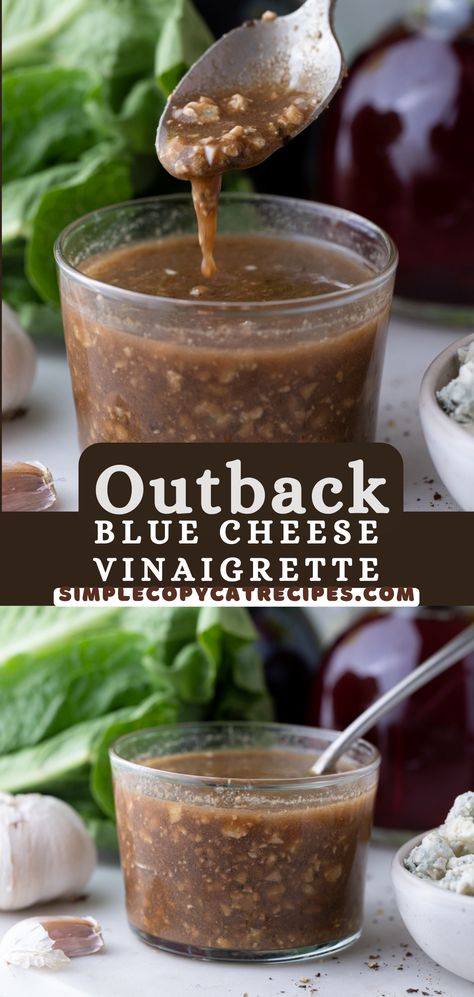 Outback Steakhouse Blue Cheese Vinaigrette Recipe Outback Salad Dressing Recipes, Blue Cheese Salad Dressing Recipes, Balsamic Blue Cheese Dressing, Creamy Blue Cheese Dressing, Outback Blue Cheese Dressing, Blue Cheese Vinaigrette Dressing Outback, Home Made Blue Cheese Salad Dressing, Outback Salad Recipe, Blue Cheese Dressing Recipe Homemade