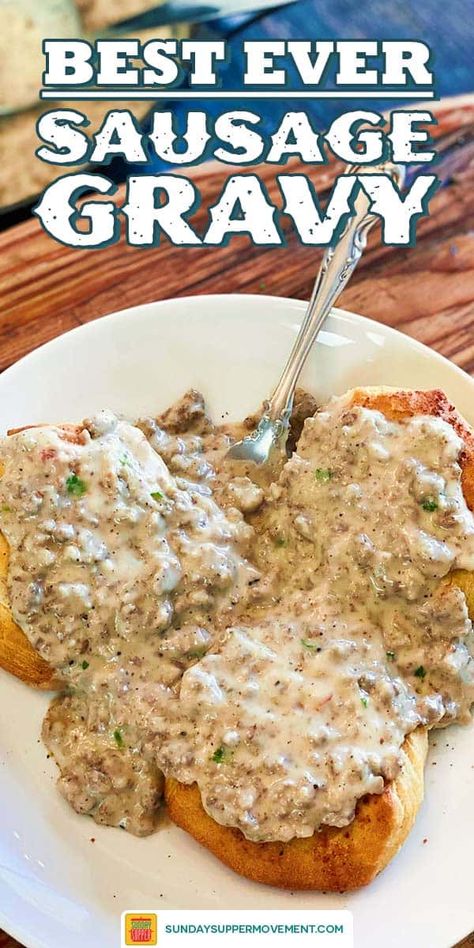 Sausage Gravy Seasoning, Sage Biscuits And Gravy, Spicy Sausage Gravy Recipe, Best Homemade Sausage Gravy, Spicy Sausage Gravy, Chicken Sausage Gravy, Breakfast Gravy Recipe, Best Sausage Gravy, Best Sausage Gravy Recipe