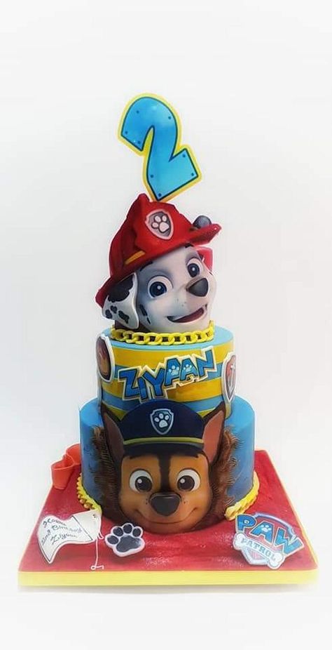 Paw Patrol Party Cake, Cake Paw Patrol, Paw Patrol Cakes, Peppa Pig Decorations, Paw Patrol Birthday Cake, Gravity Cake, 3rd Birthday Cakes, Cake Kids, Paw Patrol Cake