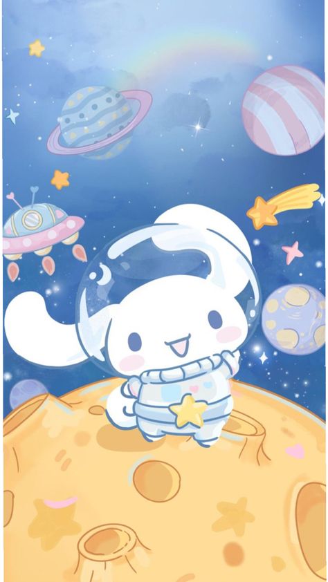 Space Aesthetic Cute, Cinnamoroll Wallpaper Aesthetic, Cinnamonroll Wallpaper, Cinamoroll Wallpaper, Cinnamoroll Pfp, Cutest Wallpaper, Sanrio Design, Cinnamoroll Wallpaper, Wallpaper Sanrio