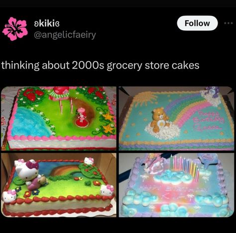 Sprout 2000s, 2000s Grocery Store Cakes, Grocery Store Cake, Arte Pulp, 2000s Party, 2010s Nostalgia, Colorful Stickers, Nostalgia Core, Childhood Memories 2000