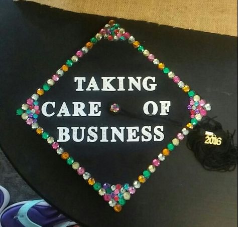 Business Major Graduation Cap Grad Caps For Business Majors, Entrepreneur Graduation Cap, Business Major Cap Decoration, Graduation Cap For Business Major, Graduation Pictures Business, Business Degree Graduation Cap, Business Major Graduation Pictures, Business Graduation Cap, School Centerpieces