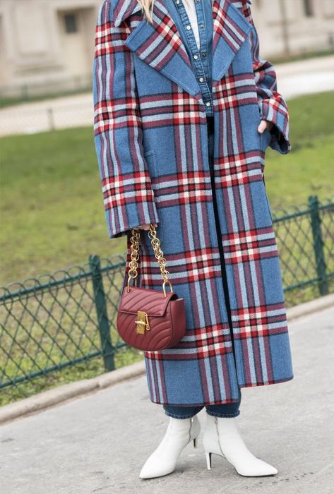 How to dress for winter, with styling tips and essential winter shopping buys. Click to see our tips. Winter Street Style, Tartan Coat, Style Anglais, Outfits Cold, Fall Fashion Coats, Winter Street, Winter Outfits Cold, Plaid Coat, Street Style Winter