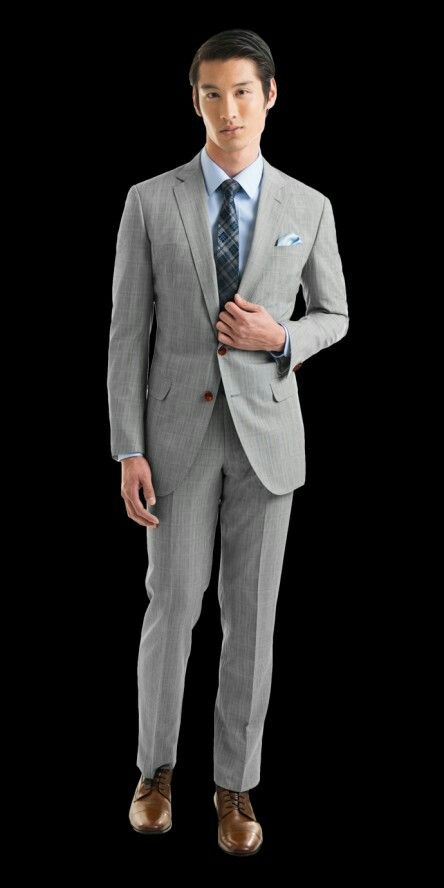 Grey Suit, Grey Plaid, Gray Suit, Sewing Hacks, Men's Fashion, Suit Jacket, Plaid, Mens Outfits, Sewing