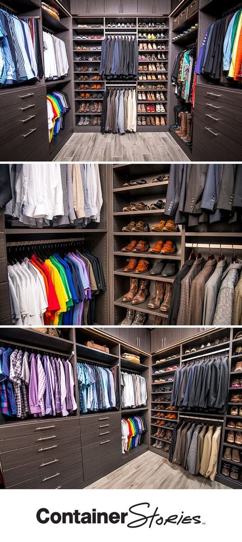 Mens Closet Organization Ideas, Closet Organization Ideas Master, Mens Closet Organization, Mens Closet, Modern Bedroom Colors, Master Closet Design, Master Closet Organization, Closet Planning, Being Organized